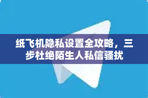 纸飞机隐私设置全攻略，三步杜绝陌生人私信骚扰